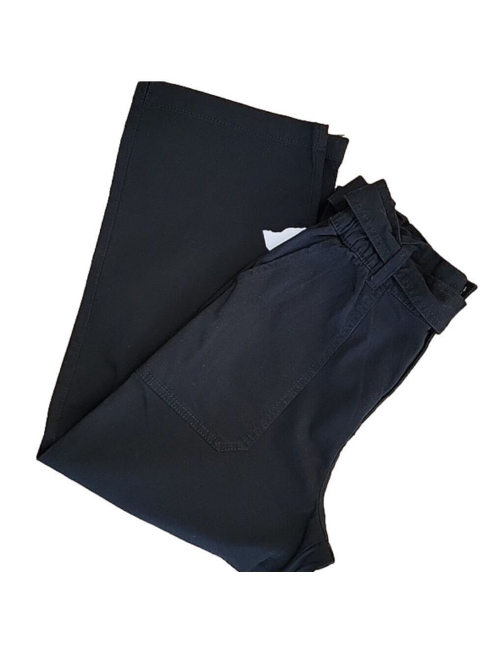 Time and Tru Black Paperbag Elastic Waist Pants Size 8 NWT